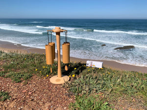 Koshi Chime Set of 4 with Zenmotion Spin Rotating Chime Stand Terra/Aqua/Aria/Ignis -