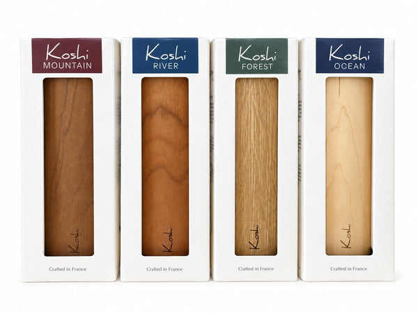 Koshi Earth Symphony Set of 4 Chimes: Mountain, Forest, River, Ocean. Made in France - wind chime set