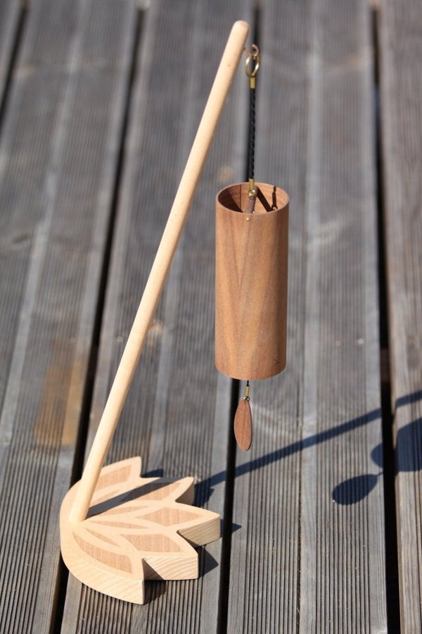 Koshi Earth Symphony Chime + Lotus Flower Stand. Made in France - wind chime set with stand